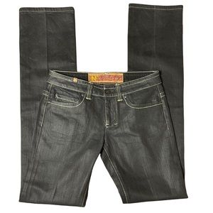 Notify Italian Made Wax Coated Straight Leg Jeans Size 28 L